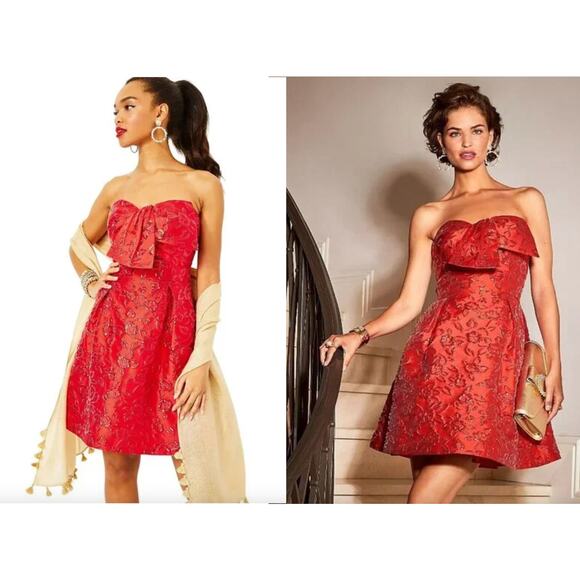 Lilly Pulitzer Dresses & Skirts - Lilly Pulitzer | NWT | Kataleya Strapless Jacquard Dress | Amaryllis Red | Sz 14